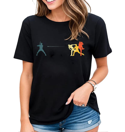 Women's T-Shirt Baseball Game Novelty Graphic Baseball American Flag Baseball Lovers Gift Short Sleeve Tops