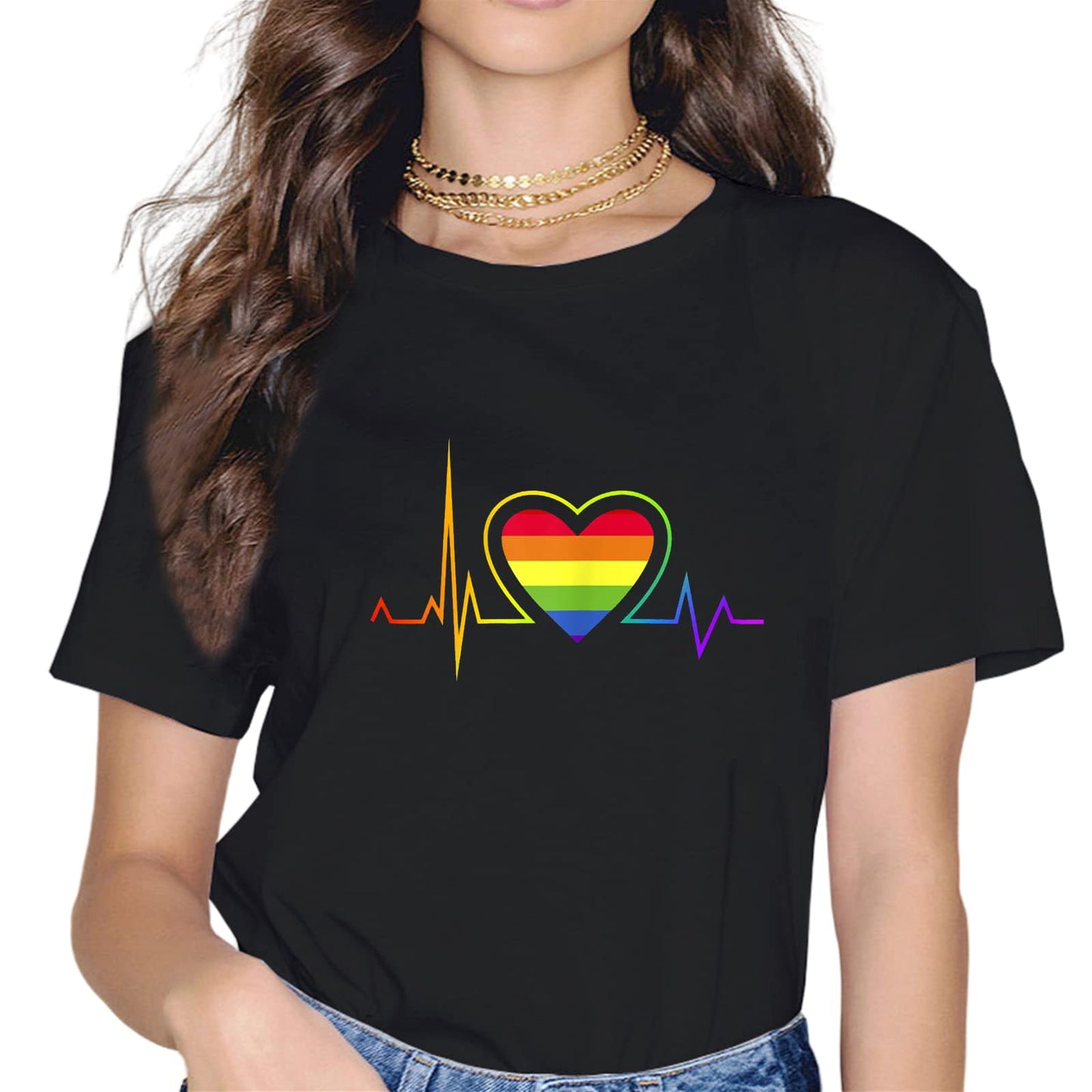 Rainbow Flag Human Rights LGBTQ+ Pride Month Gift T-Shirt