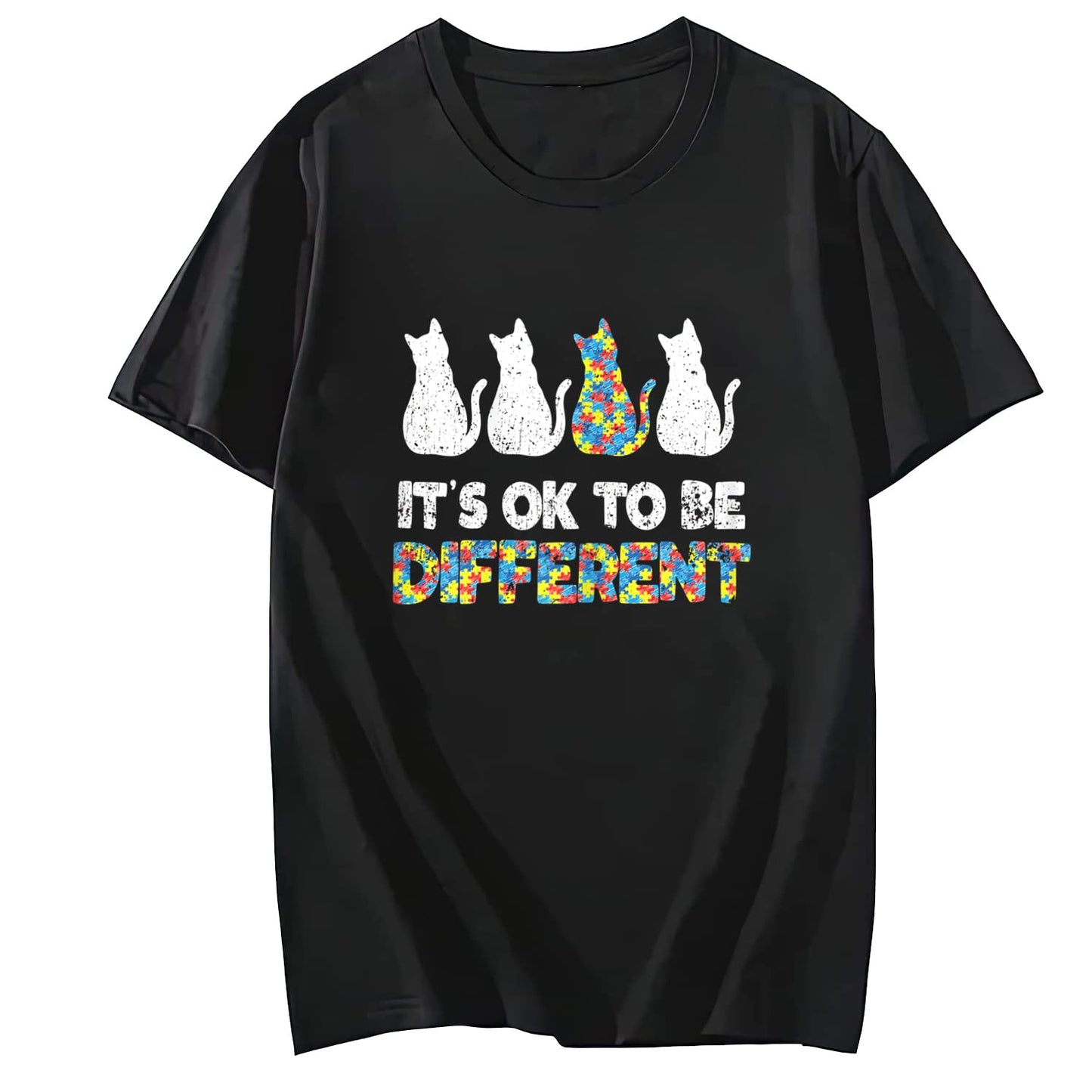 It's Ok to Be Different Cat Autism Awareness T-Shirt