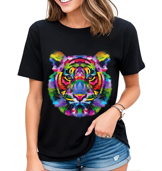 Women's Tshirt Animal Art Graphic Shirt Animal Lovers Casual Short Sleeve Top