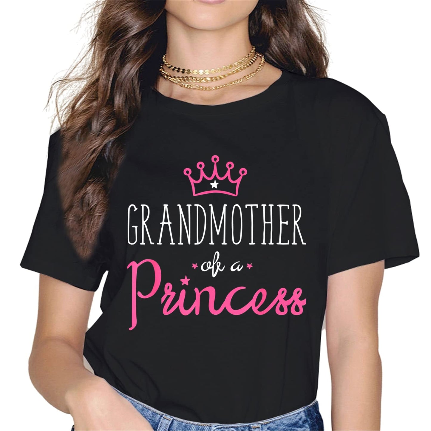 Grandma and Granddaughter Best Friends T-Shirt Women Tops Graphics Casual Short Sleeve Crew Neck Shirts Gift Tee