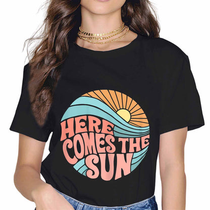 Here Comes The Sun Vintage Retro Summer Beach Gift T-Shirt