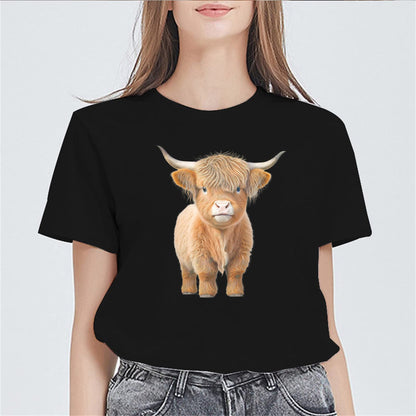 Womens Cute Little Cow Graphic Tees Short Sleeve T Shirts for Women Summer Tops Teen Girl Clothes