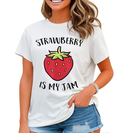 Cute Strawberry Shirt Women Funny Fruit Gift Strawberry Lovers T-Shirt