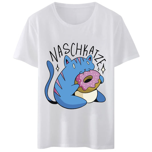 Women's T-Shirt - NASCHKATZE Hungry Cat Donuts Print