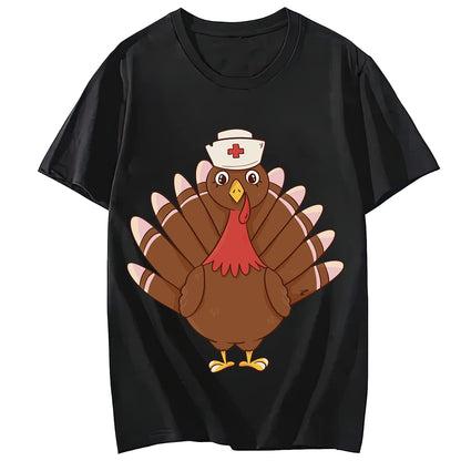 Women's Flat Nurse Shark Pattern Casual Short Sleeve Gift T-Shirt