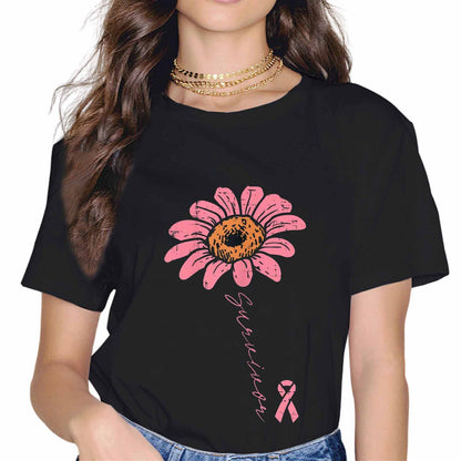 Sassalilly Pink Ribbon Breast Cancer Awareness Breast Cancer Walk T-Shirt