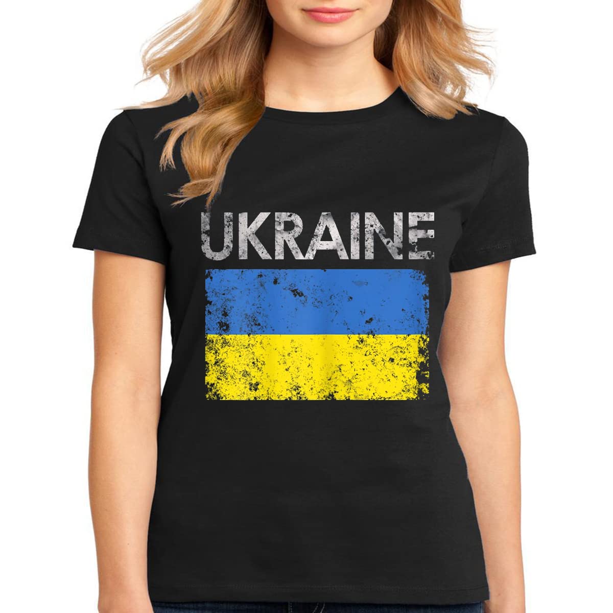 Women's T-Shirt Ukraine Cheer Shirt Concerned Ukrainian American Freedom Short Sleeve Top