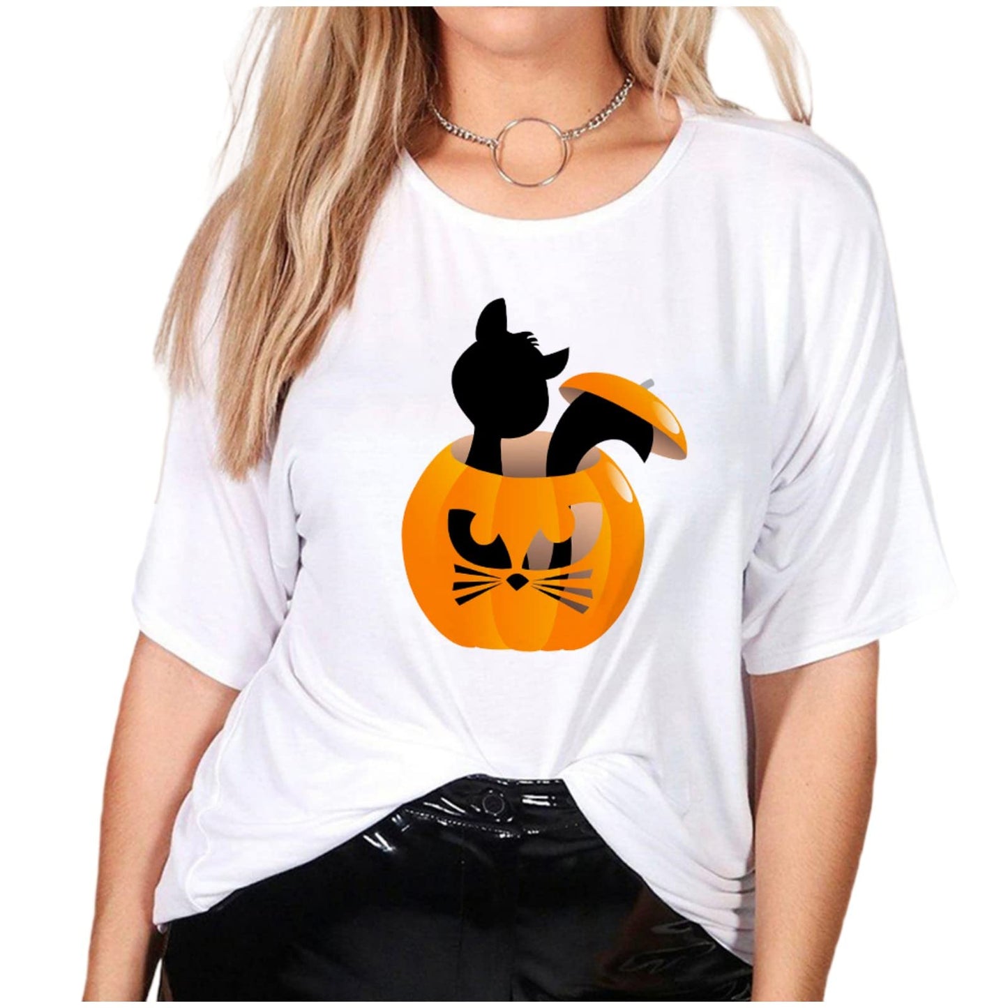 Stravel Summer Halloween T-Shirt - Casual Round Neck