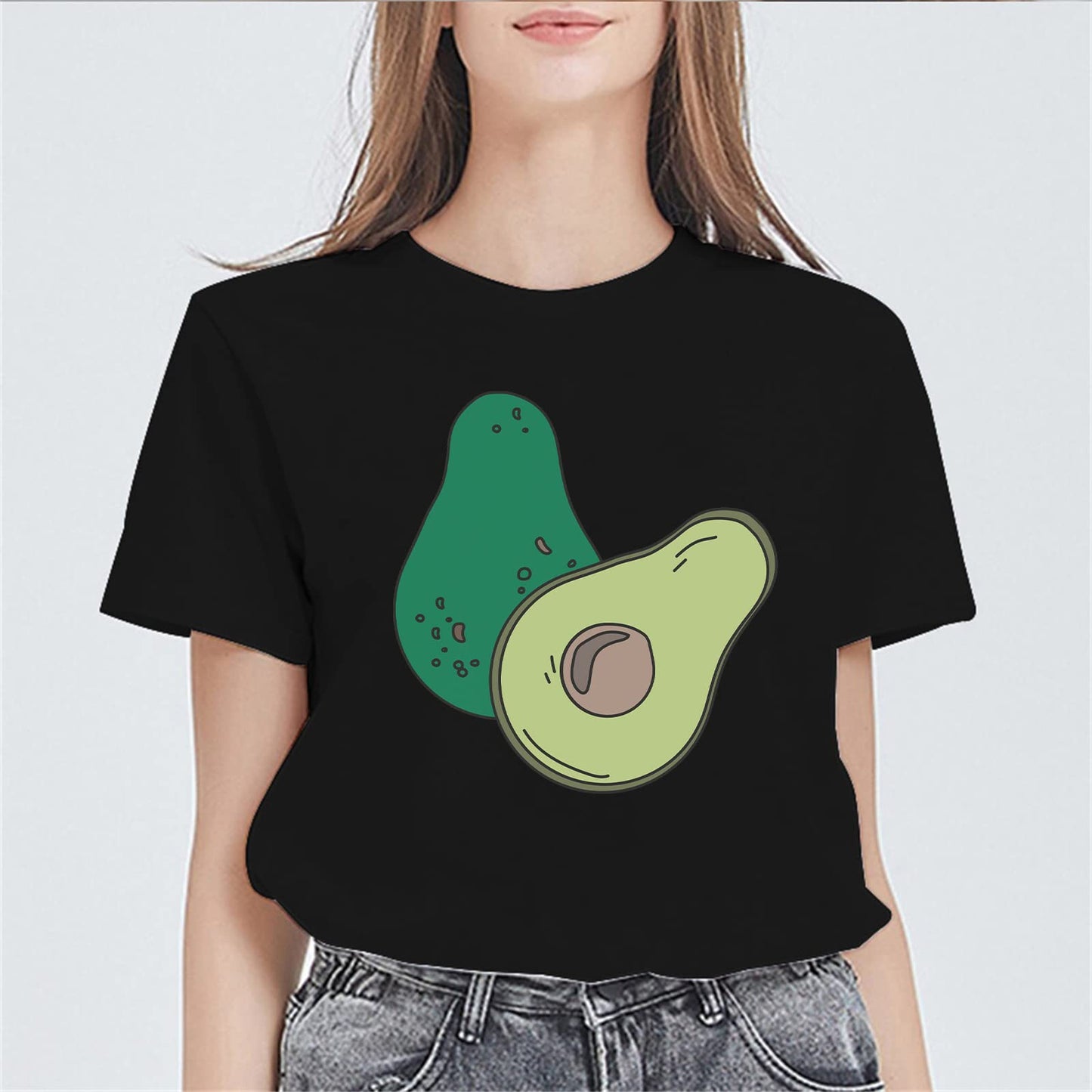 Womens Avocado Graphic Short Sleeve T Shirts for Women Summer Tops Teen Girl Clothes