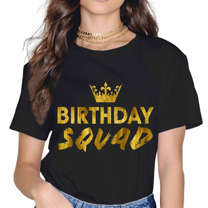 Birthday Squad Party Fashion Short Sleeve Casual Round Neck Gift T-Shirt