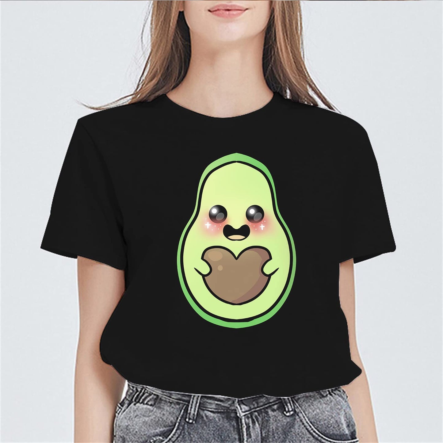 Womens Short Sleeve T Shirts Cute Avocado Graphic for Women Summer Tops