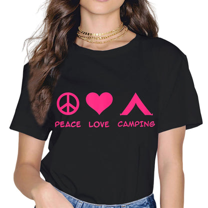 Happy Camping Fashion Short Sleeve Casual Round Neck Gift T-Shirt