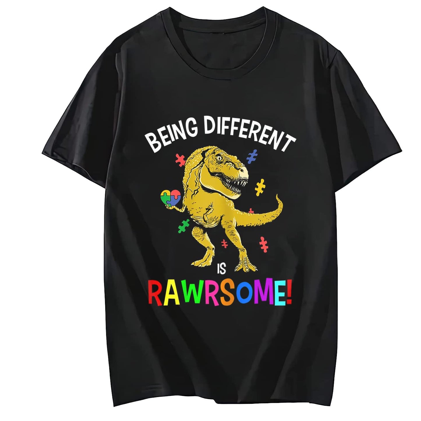 Puzzle Shirt for Women and Men Embrace Differences Dinosaur Autism Awareness T-Shirt