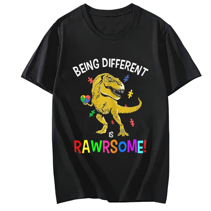 Puzzle Shirt for Women and Men Embrace Differences Dinosaur Autism Awareness T-Shirt