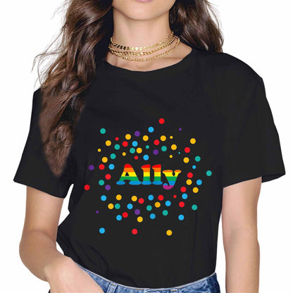 LGBT Ally Pride Rainbow Proud Ally Fashion Short Sleeve Casual Round Neck Gift T-Shirt