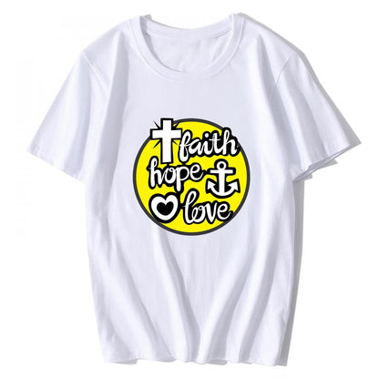 Elevate Your Summer Style with our "Faith Hope and Love" T-Shirt