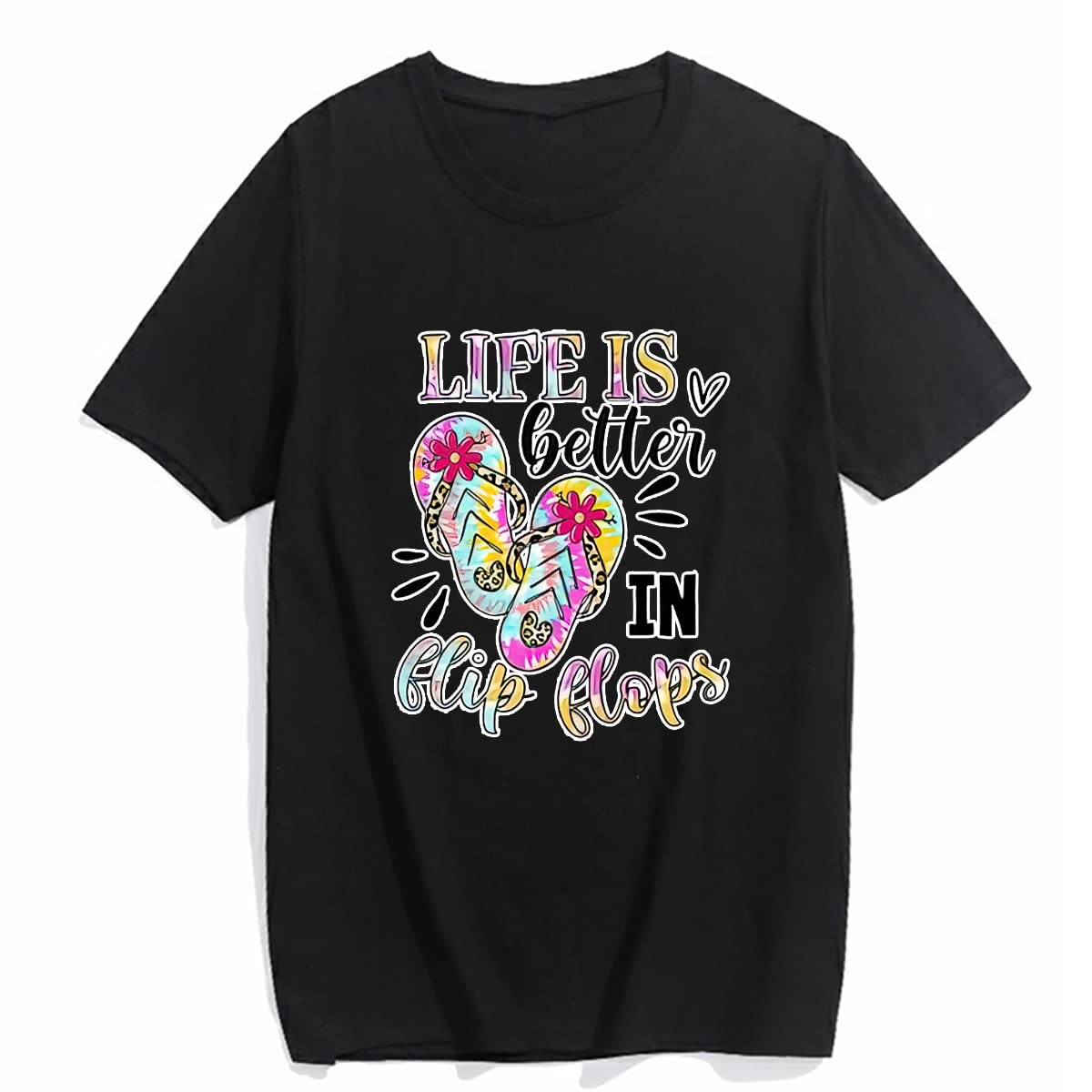 T-Shirt for Women Hello Summer Graphic Shirt Vacation Beach Style Casual Short-Sleeved Tops