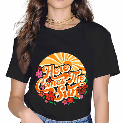 Here Comes The Sun Vintage Retro Summer Beach Gift T-Shirt