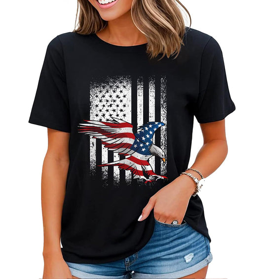 4th July American Eagle Flag Shirt Independence Day Women T-Shirt