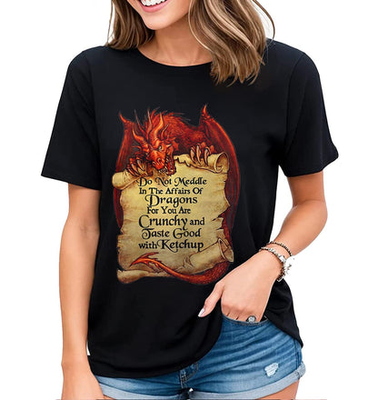 Women's T-Shirt Fun Dragon Graphic Shirt Summer Casual Short-Sleeved Tops