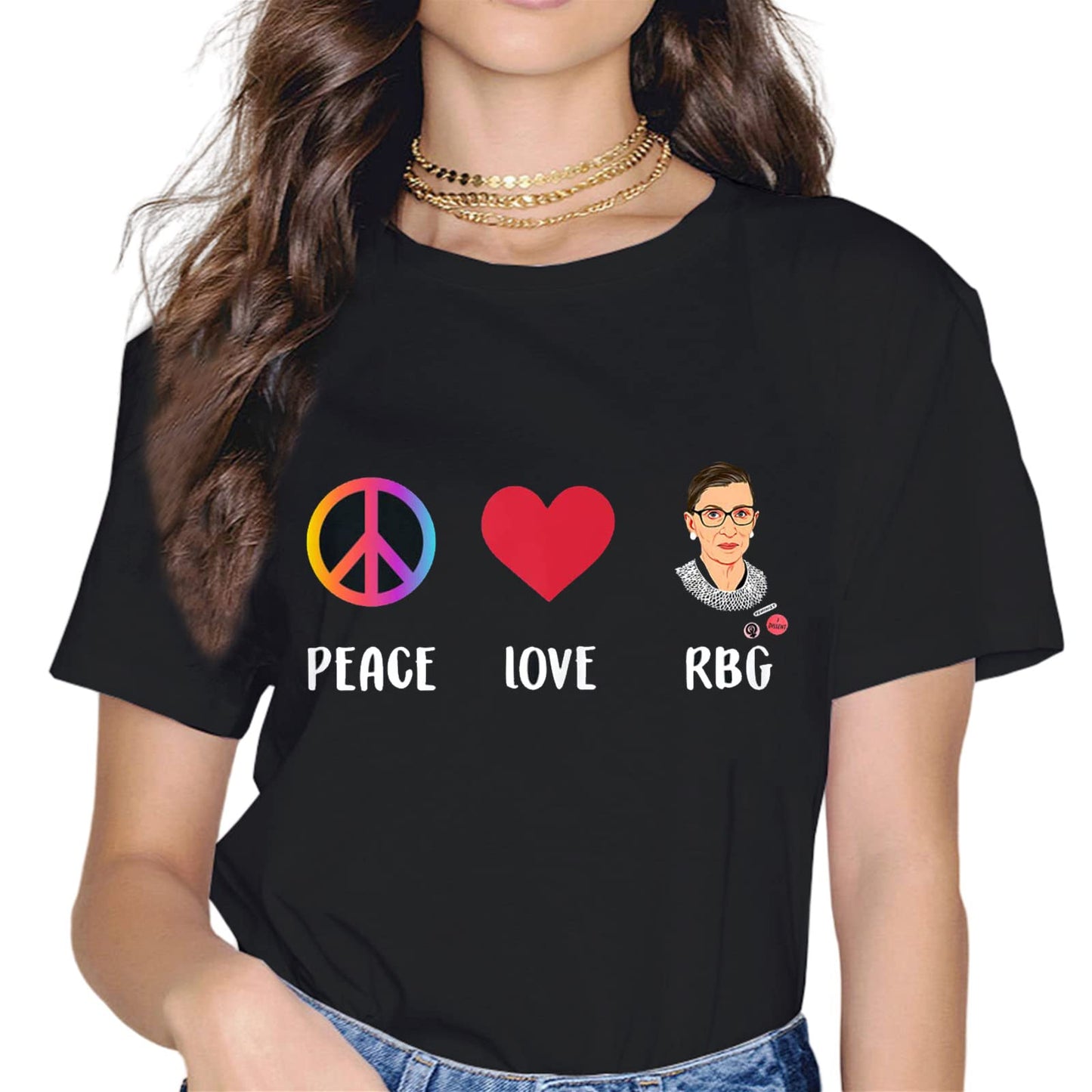 RBG Ruth Bader Ginsburg Feminist Short Sleeve Casual Round Neck Gift T-Shirt