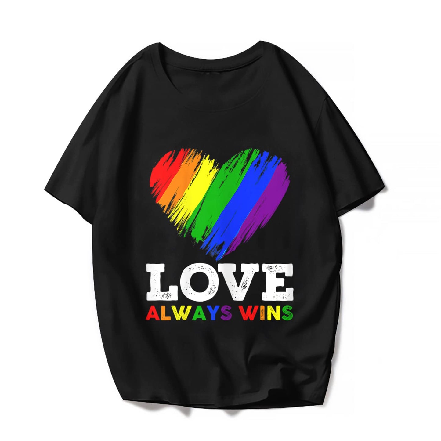 Love Pattern Rainbow T Shirt - LGBTQ Graphics