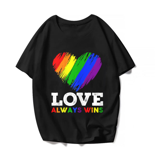 Love Pattern Rainbow T Shirt - LGBTQ Graphics