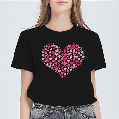 noozuo Small Heart-Shaped Pattern to Form A Heart Women's Crew Neck T-Shirt