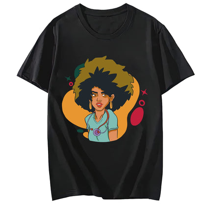 Sexy Nurse Pattern Casual Short Sleeve Gift T-Shirt for Women