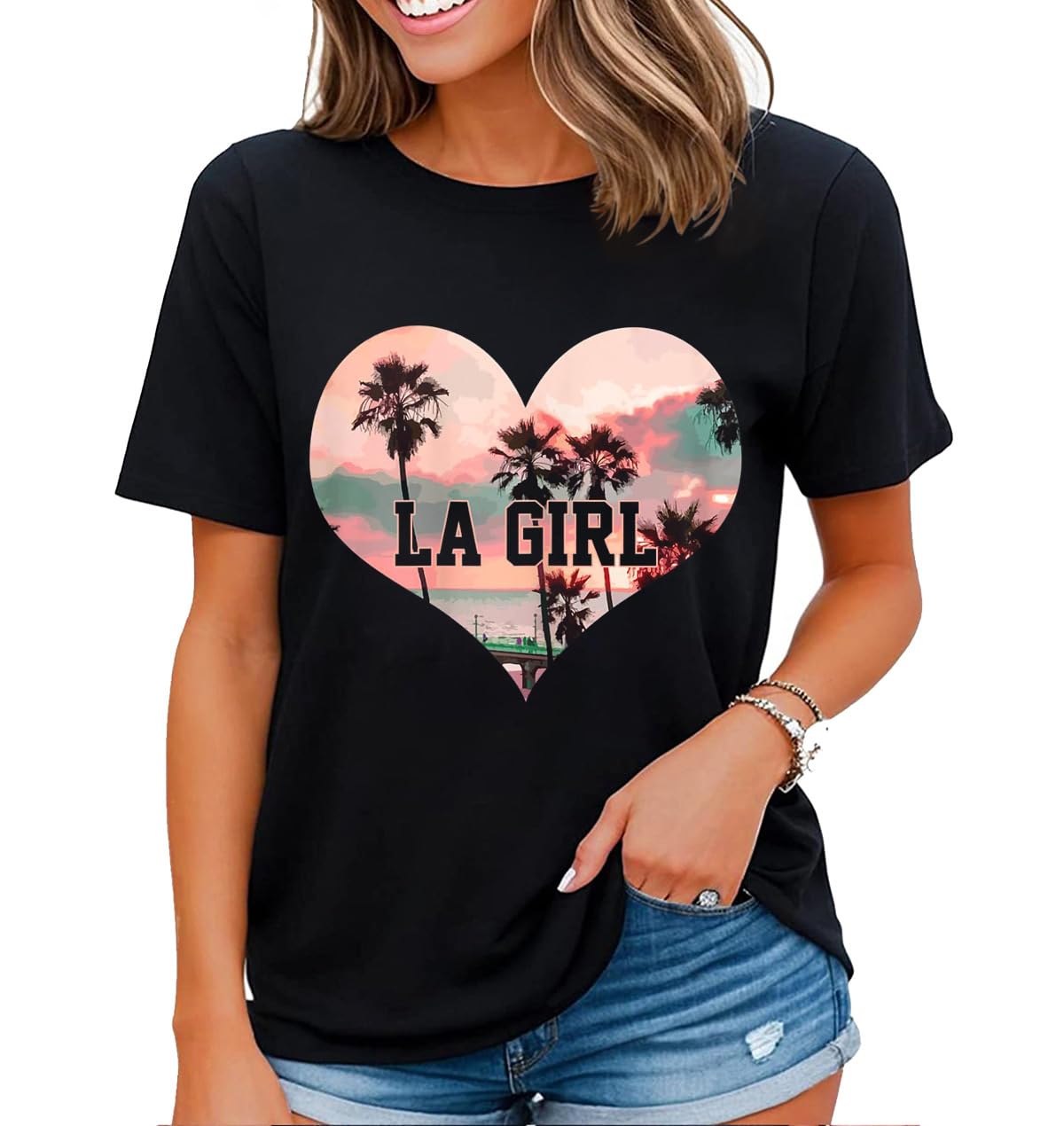 Los Angeles Vintage Vacation T-Shirt - Women's Casual Style