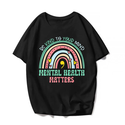 Mental Health Awareness T-Shirt - Casual Short Sleeve Shirts