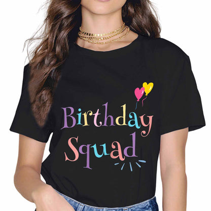 Birthday Squad Party Fashion Short Sleeve Casual Round Neck Gift T-Shirt