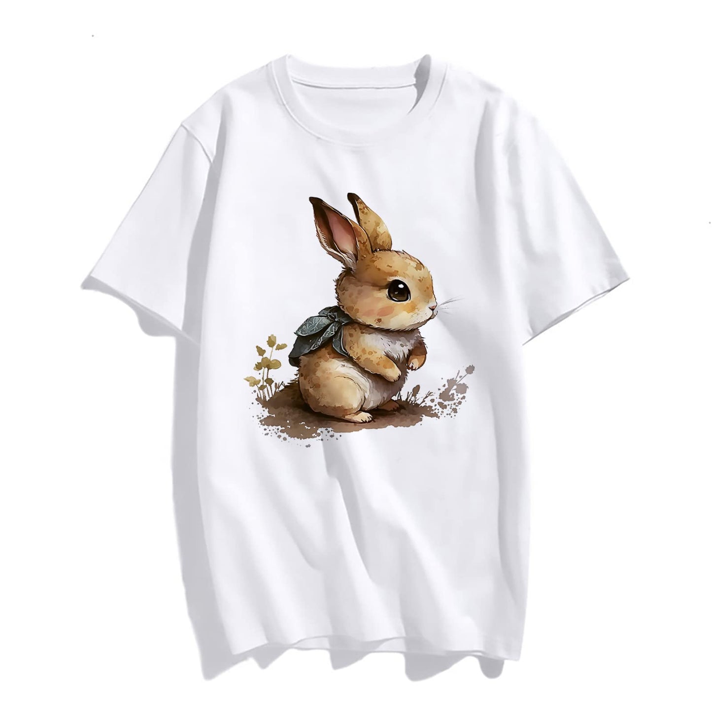 Cute Bunny Tops Women's Short-Sleeved T-Shirt Easter Gifts