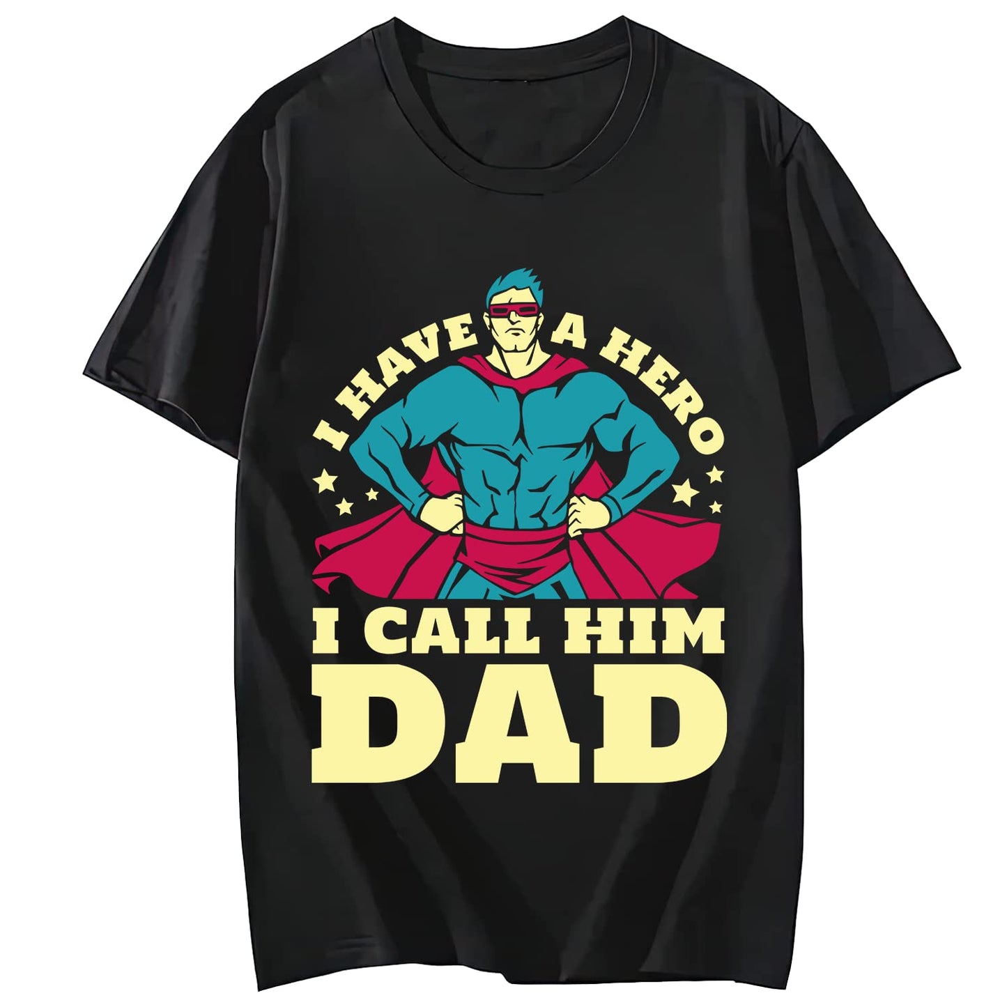 Best Dad Ever Lion Quote Casual Short Sleeve T-Shirt for Women and Men