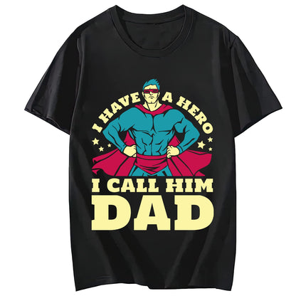 Best Dad Ever Lion Quote Casual Short Sleeve T-Shirt for Women and Men