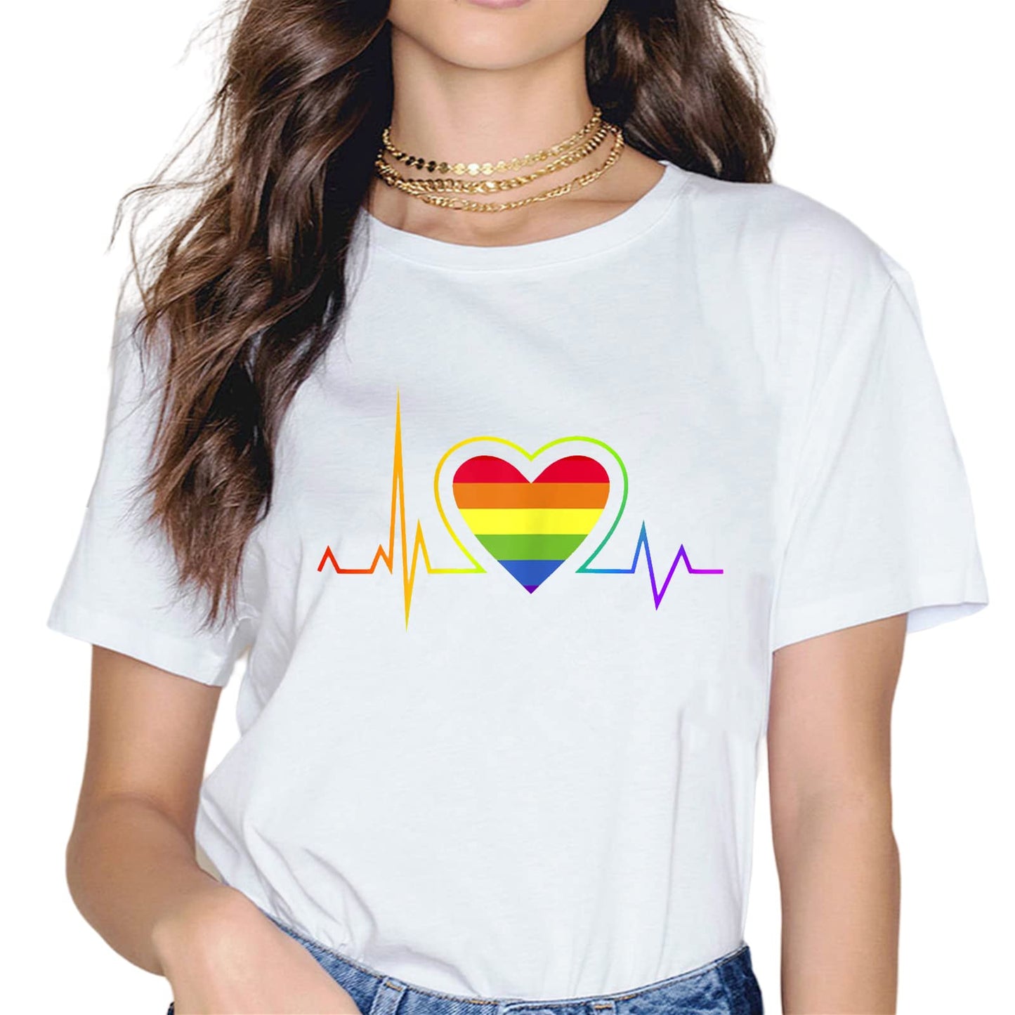 Rainbow Flag Human Rights LGBTQ+ Pride Month Gift T-Shirt