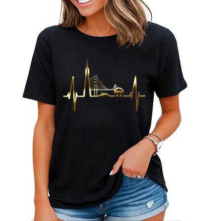 noozuo Californian Landscape Graphic Shirt Women California Beach Palm Vacation Travel Gift T-Shirt