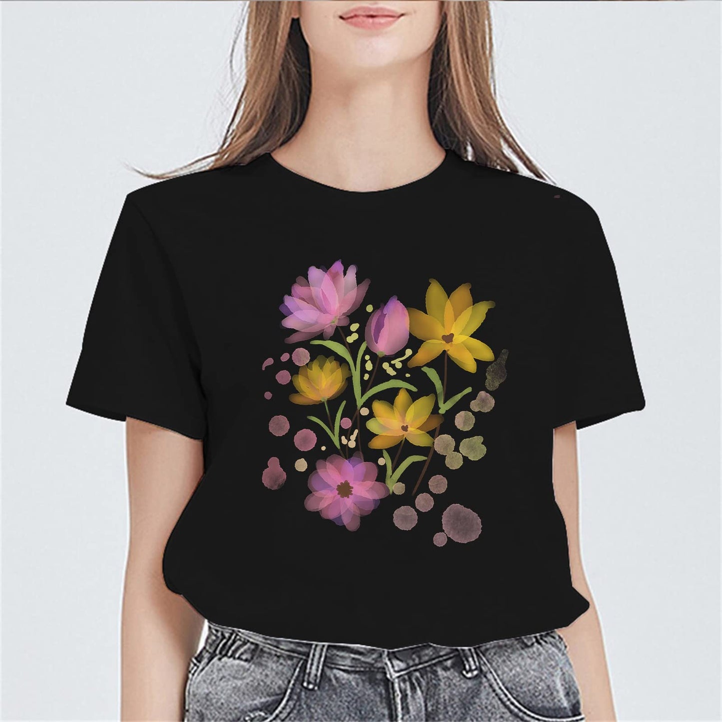 Women's Floral Tee - Wildflower Graphic T-Shirt