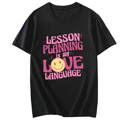 Lessonp Lanning Teacher Short Sleeve Comfort Tops T-Shirts for Women