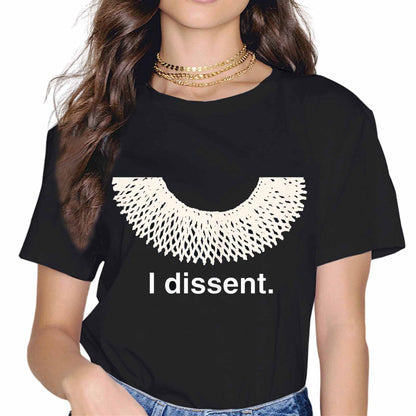 Women RBG Dissent Collar Feminist RBG Equal Right Casual Short Seelve Gift T-Shirt