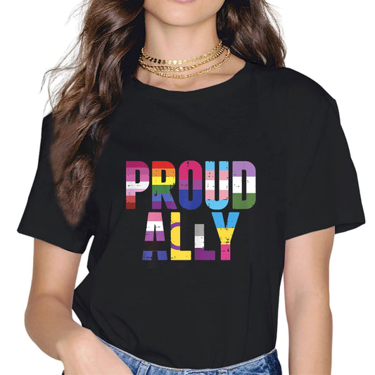 LGBT Pride Month Support with Rainbow Flag Gift T-Shirt