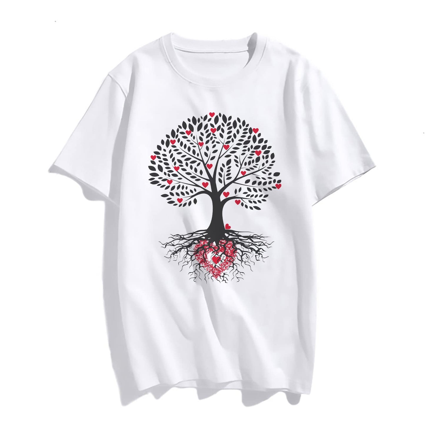 Love Tree Graphics Tshirts Women Casual Short Sleeve Round Neck Tops Women's