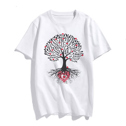 Love Tree Graphics Tshirts Women Casual Short Sleeve Round Neck Tops Women's