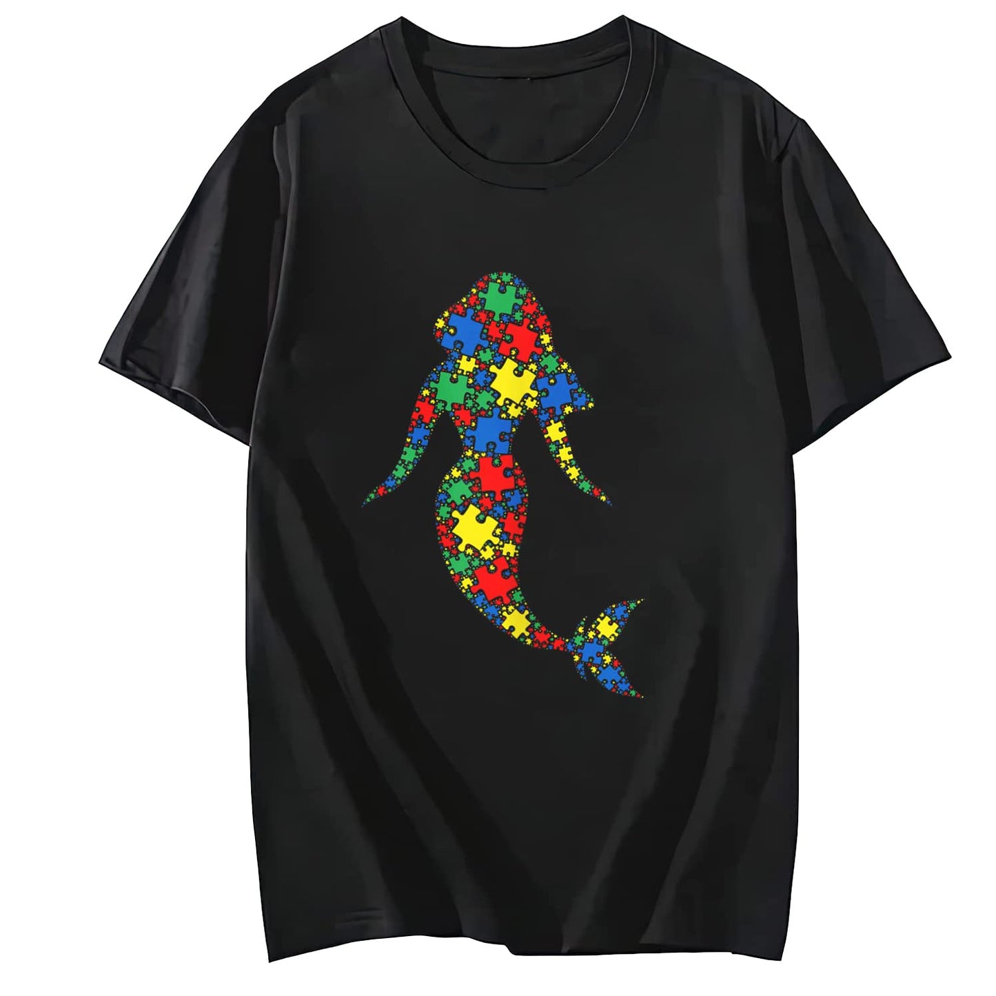 LastFor1 Monkey Autism Puzzle for Women Men Kids Cute O-Neck T-Shirt