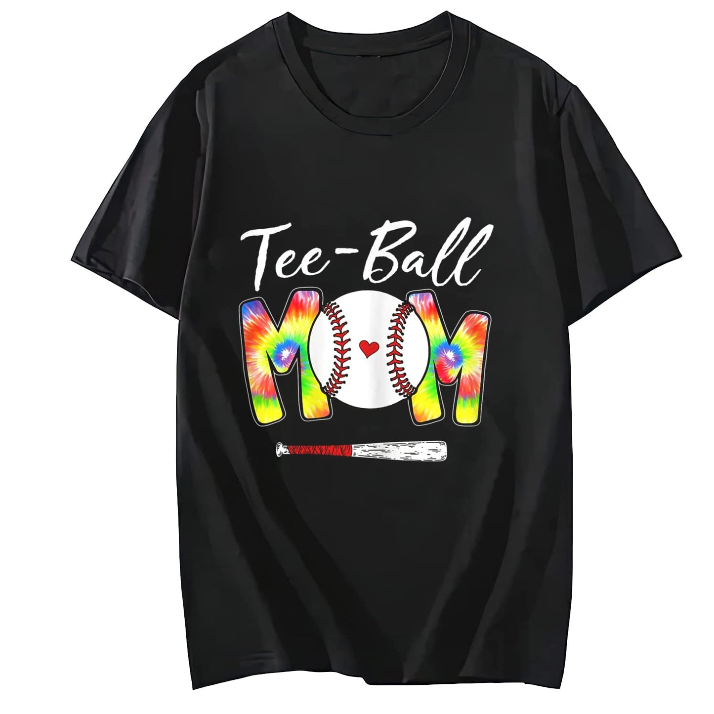 Teeball Mom Tie Dye Funny Ball Mom Mother's Day Baseball T-Shirt