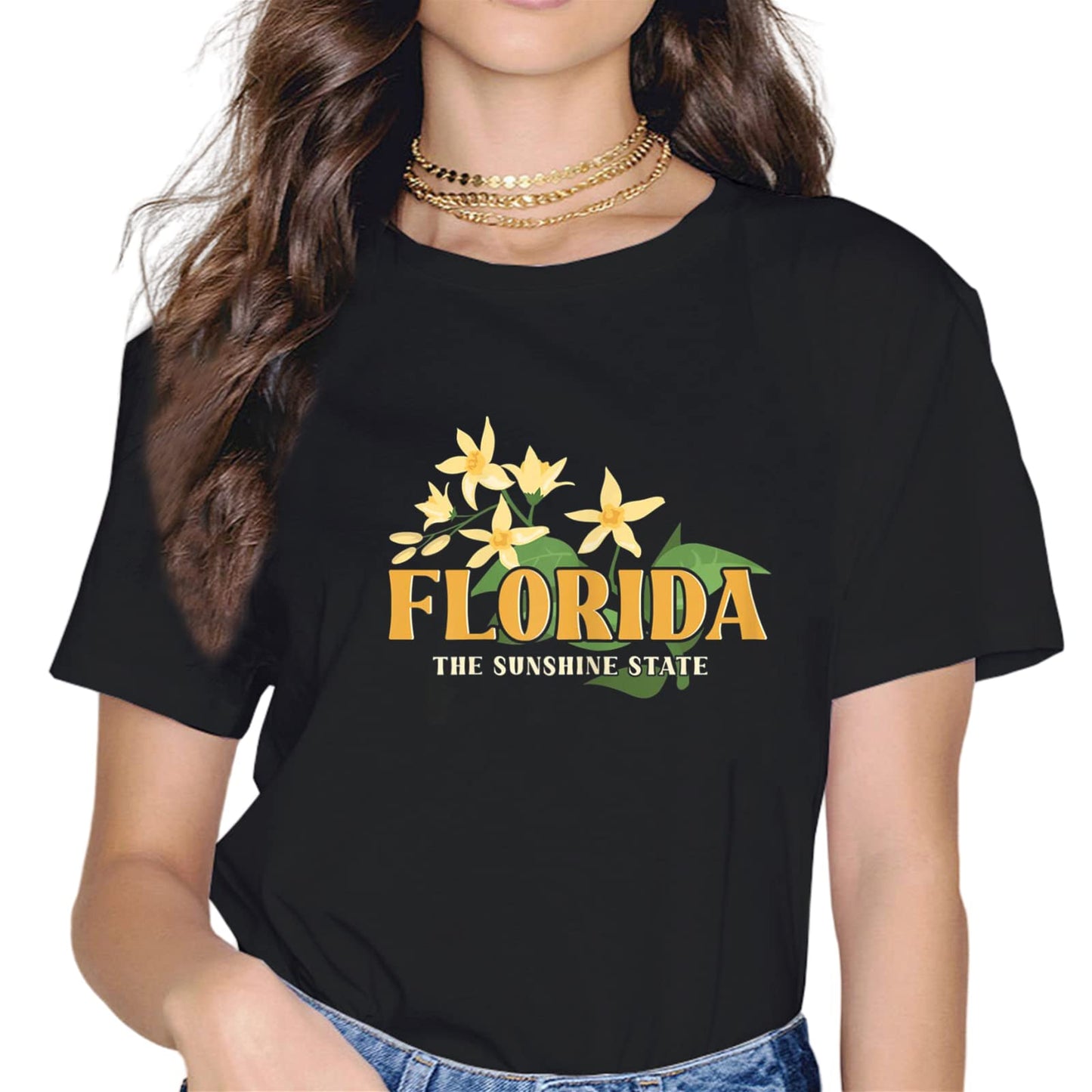 Summer Florida Vacation Short Sleeve Casual Round Neck Tee Shirt