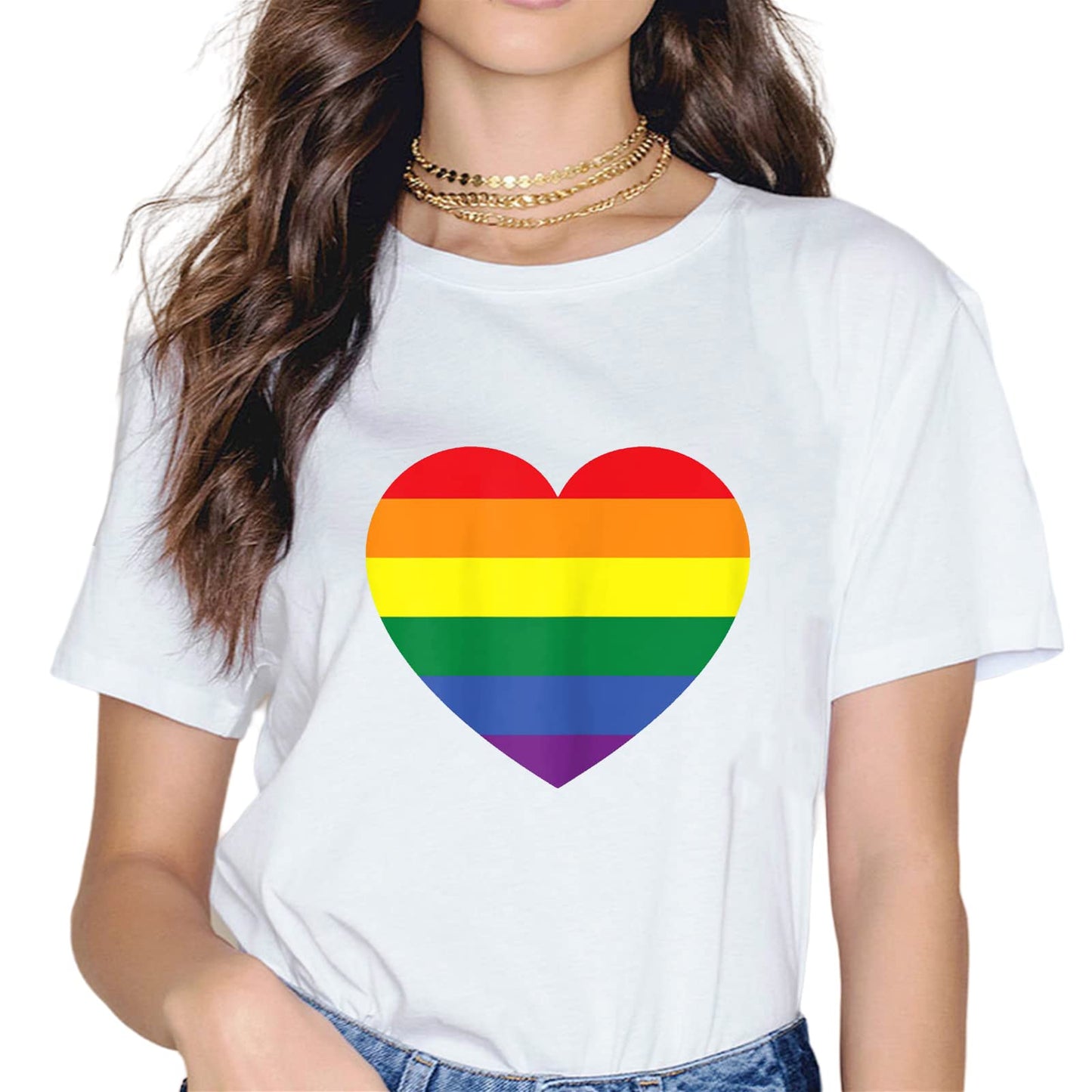 Rainbow Flag Human Rights LGBTQ+ Pride Month Gift T-Shirt