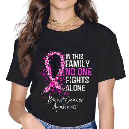 Sassalilly Pink Ribbon Breast Cancer Awareness Breast Cancer Walk T-Shirt