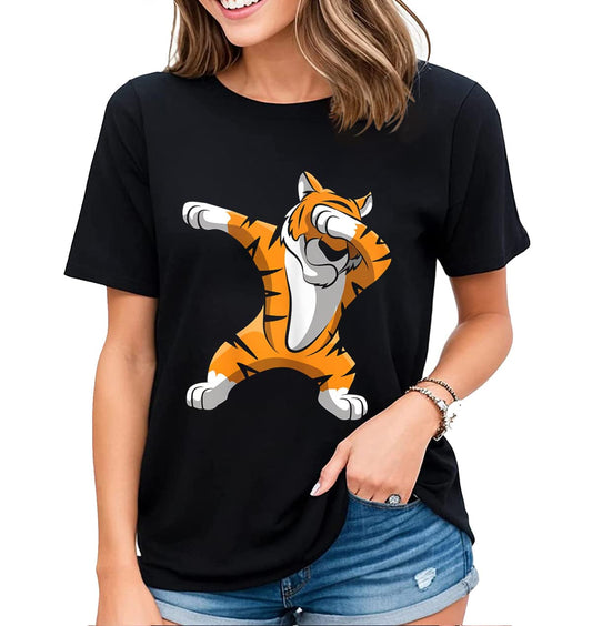 Tiger Art Graphic Tshirt for Women Animal Lovers Gift Summer Casual Short Sleeve Tops